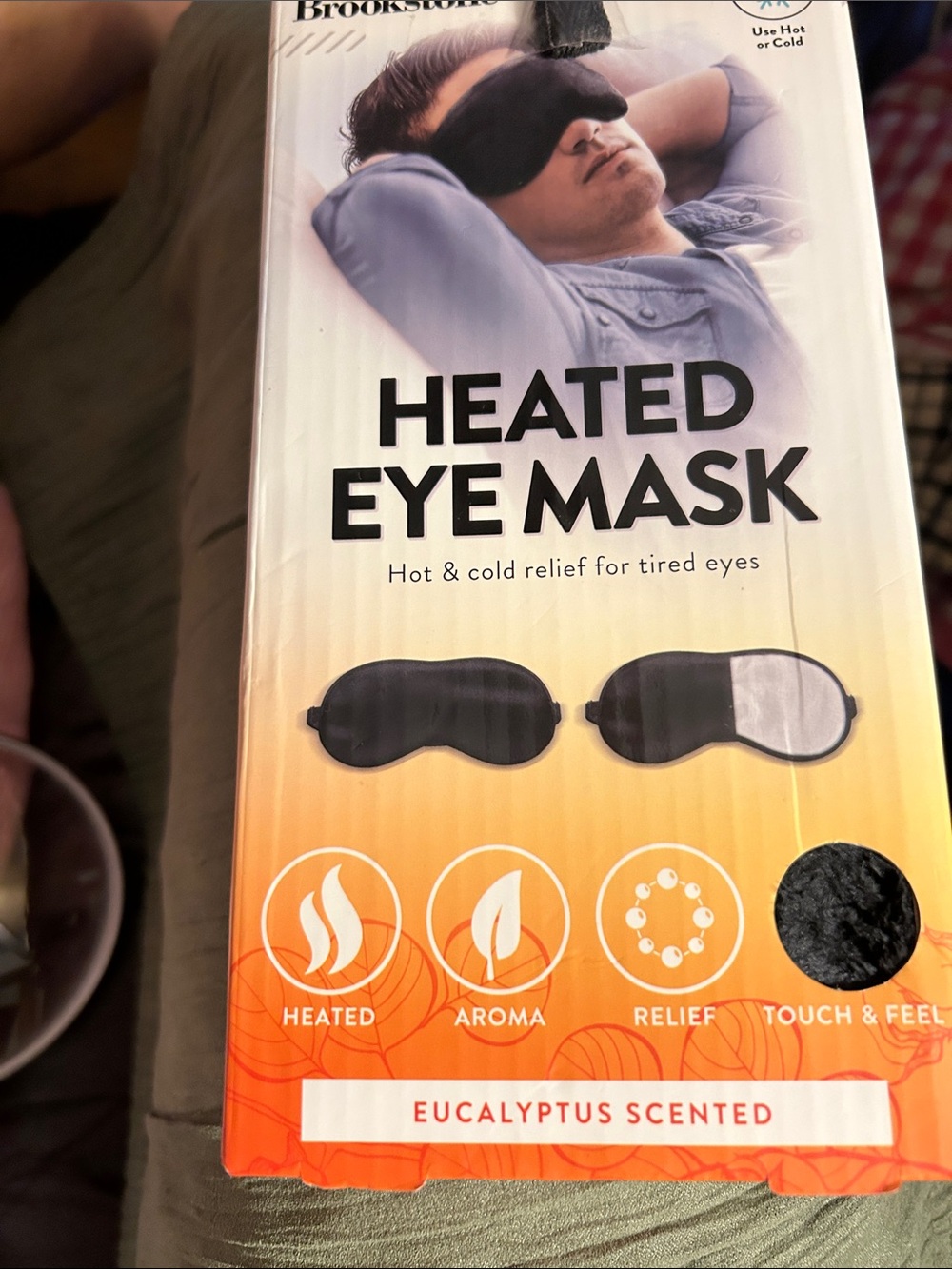 Brookstone Heated. Eye Mask Eucalyptus Scented New in Package.